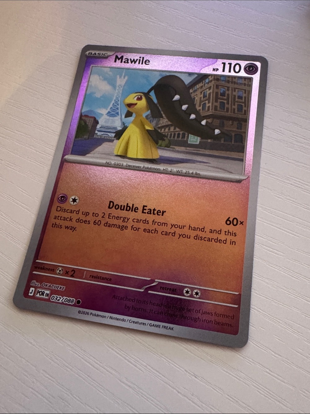 Mawile Pokémon Holo Trading Card